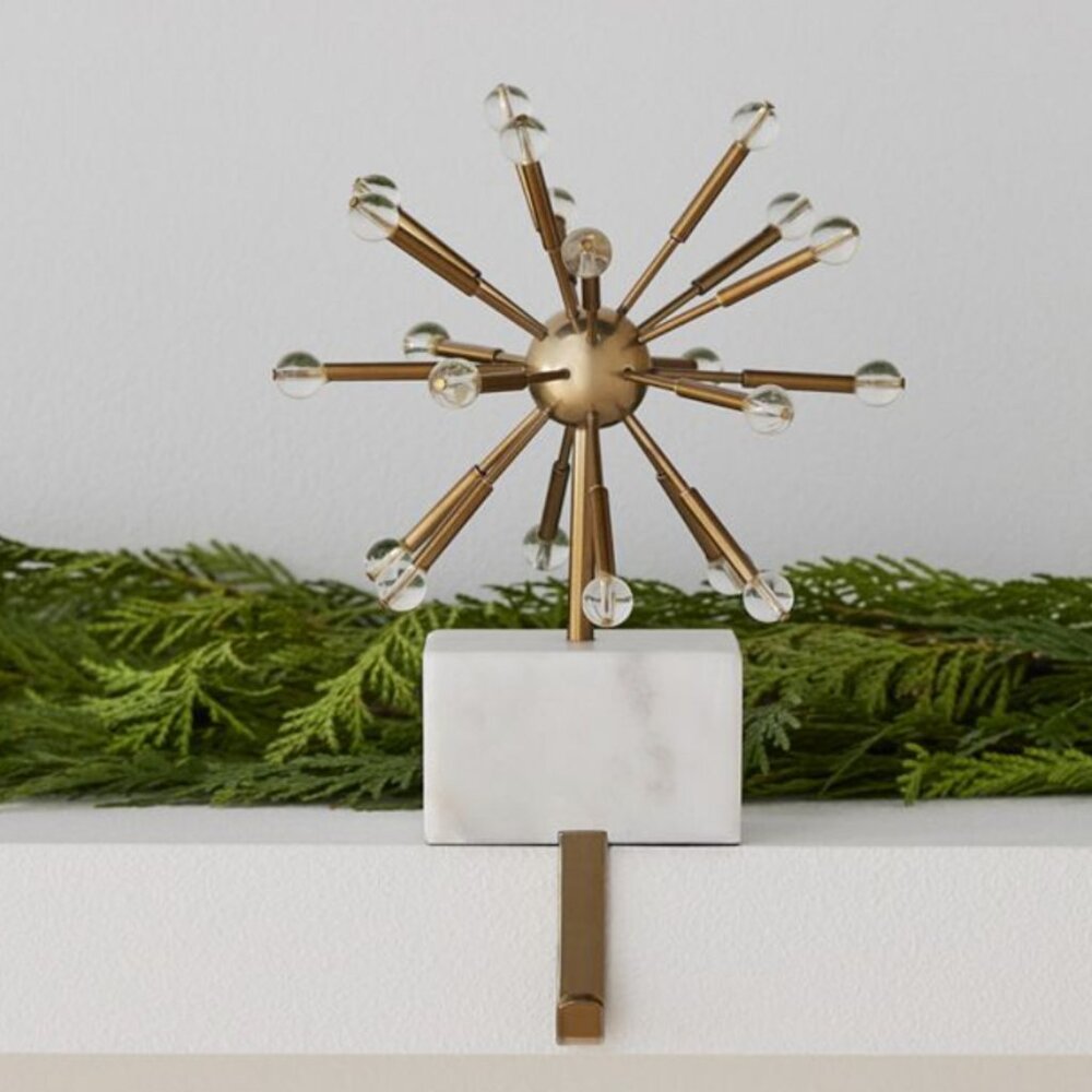 West Elm Sputnik Marble & Brass Stocking Holder